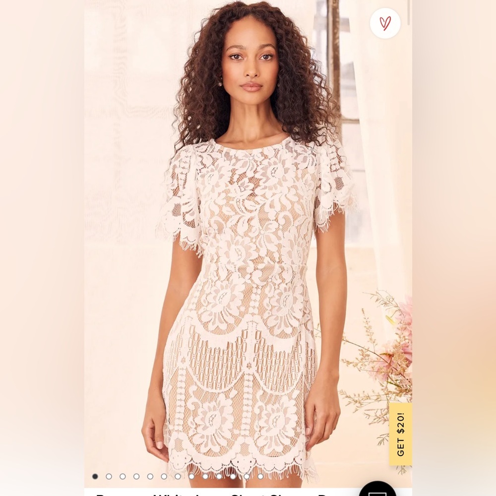 Pearson White Lace Short Sleeve Dress. Intricate overlay. NWT, still in bag.